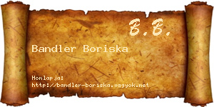 Bandler Boriska névjegykártya